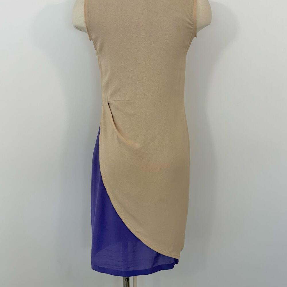 Fendi Silk Sheath Dress Layered Beige/Purple Sleeveless 40 (US XS) - Picture 8 of 12